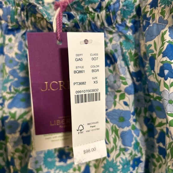 Smocked button-front tank top in Liberty Poppy and Daisy fabric J CREW SIZE XS - Picture 5 of 7